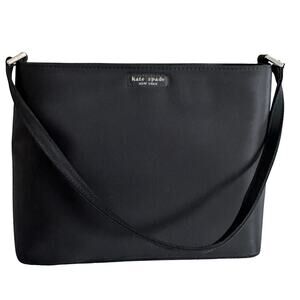 Kate Spade Black Nylon Shoulder Bag Sleek Minimal Y2K Classic Chic Clean Girl